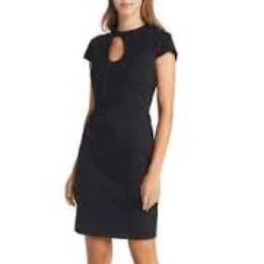 Rachel Parcell Black Keyhole Sheath Dress Short Cap Sleeve Size 00 NEW